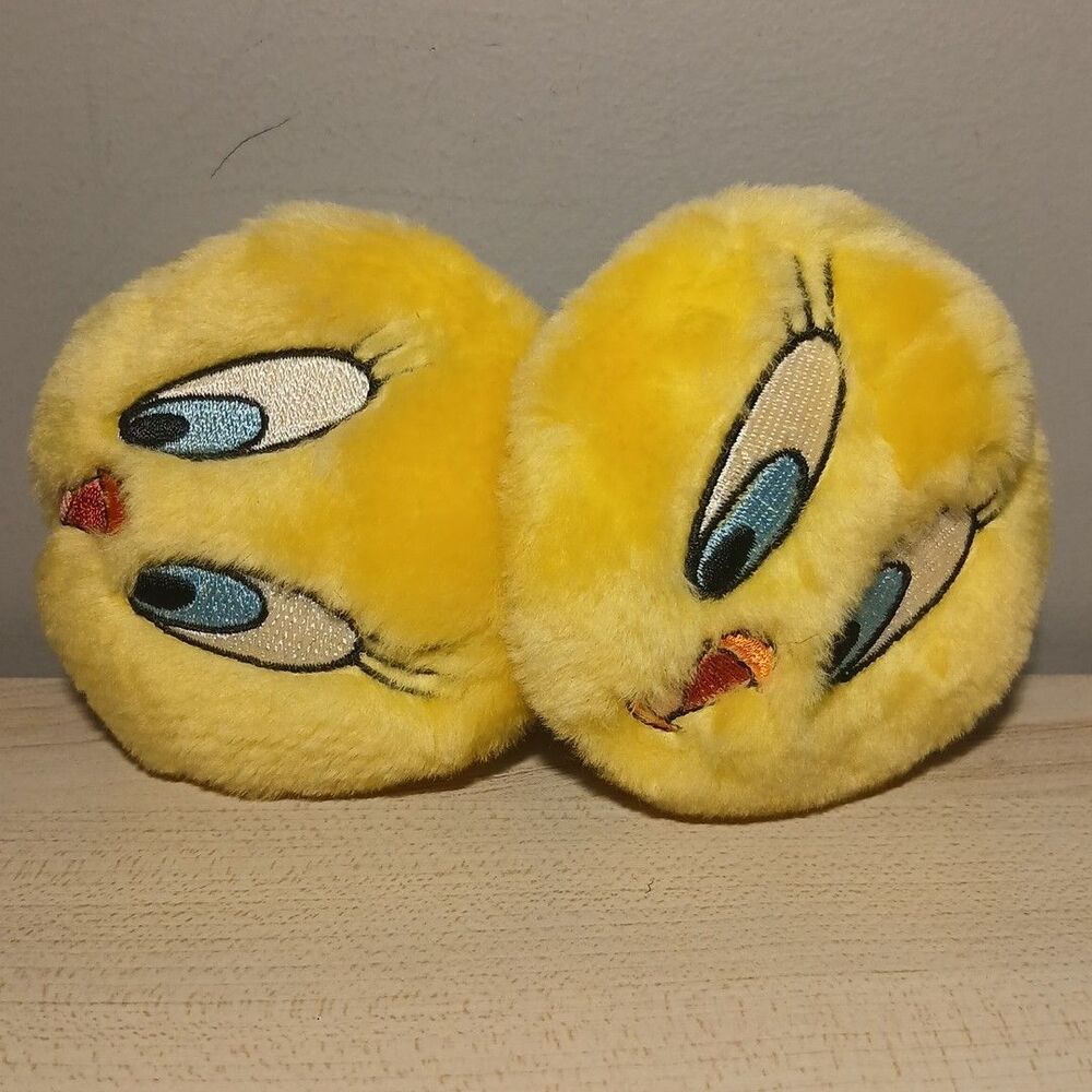 VINTAGE Looney Tunes Tweety Bird Earmuffs Adjustable 90s Y2K Ear Warmers